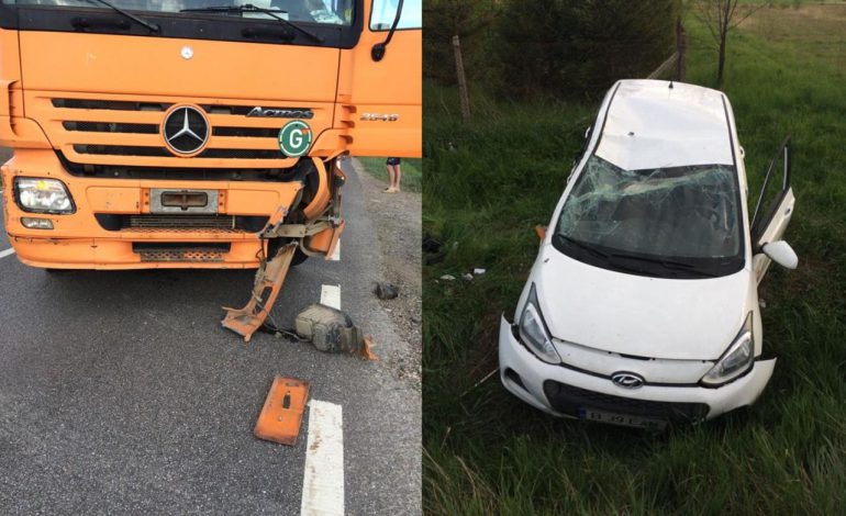 Accident și trafic blocat în comuna Cornu Luncii. Un autotren și un autoturism au intrat în coliziune