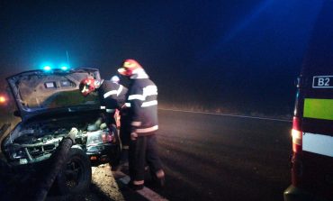Căruță implicată într-un accident rutier pe Drumul European 85 în comuna Forăști