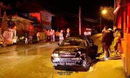 Accident violent pe strada Ion Creangă din Fălticeni. Instalație de gaz pusă la pământ de șoferul unui Audi