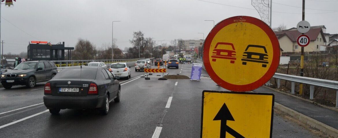 Noi restricții de circulație pe podul viaduct din Fălticeni. Două benzi vor fi închise timp de șase zile