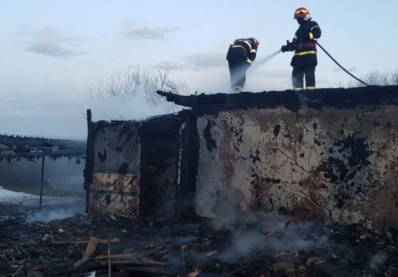 Incendiu de amploare într-o gospodărie din comuna Boroaia întreținut de explozia unei butelii