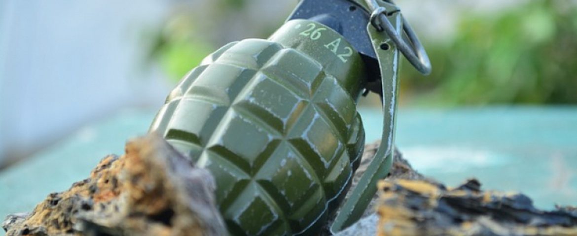Grenadă găsită în curtea unei case din comuna Cornu Luncii. Proiectilul era în stare perfectă de funcționare