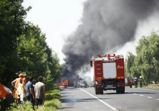 Incendiu la roata unui autotren care se deplasa în comuna Cornu Luncii. Focul s-a extins la semiremorcă