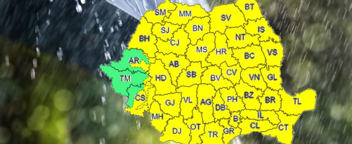Avertizare meteo pentru județul Suceava. Cod galben de furtuni și ploi torențiale până miercuri dimineață
