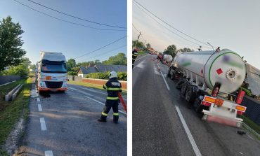 Accident pe raza comunei Drăgușeni. Două vehicule de tonaj greu s-au ciocnit. Un șofer este transportat la spital