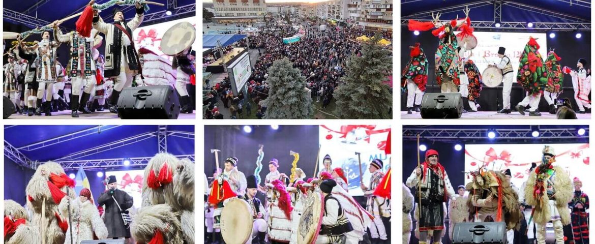 Spectacol de excepție desfășurat la Fălticeni. Câteva mii de spectatori au asistat la Festivalul datinilor de iarnă