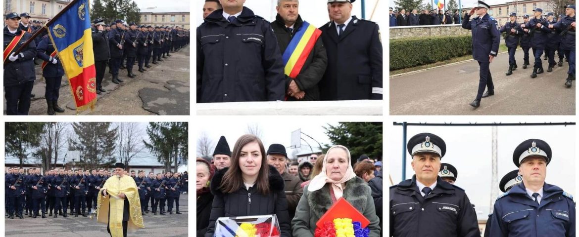 Ceremonie desfășurată la Școala de Subofițeri Jandarmi Fălticeni. Peste 300 de tineri au pășit în viața militară