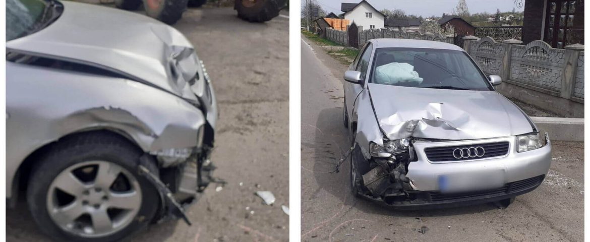 Accident în comuna Slatina. Coliziune între un utilaj agricol și un autoturism. Un șofer era băut și nu avea permis auto