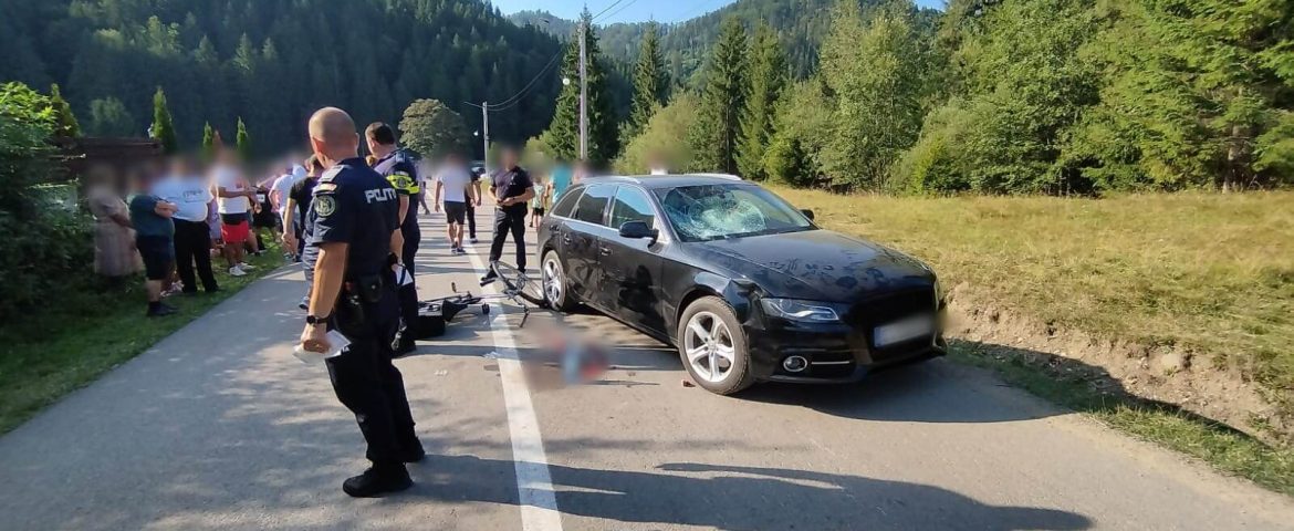 Accident rutier produs pe raza comunei Mălini. Un biciclist s-a rănit. În incident este implicat și un autoturism