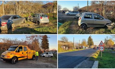 Coliziune produsă în localitatea Roșiori. Două mașini s-au ciocnit. Polițiștii i-au reținut permisul unui gălățean