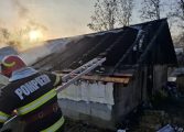 Incendiu produs la un adăpost de animale din satul Probota. Un bărbat s-a ales cu arsuri. 15 porci au pierit