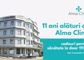 Alma Clinic marchează 11 ani de activitate. Pacienții beneficiază de consultații medicale la preț aniversar