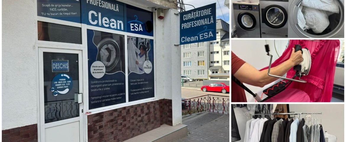 S-a deschis Clean ESA. Noua curățătorie din Fălticeni face hainele, perdelele și lenjeriile să arate impecabil