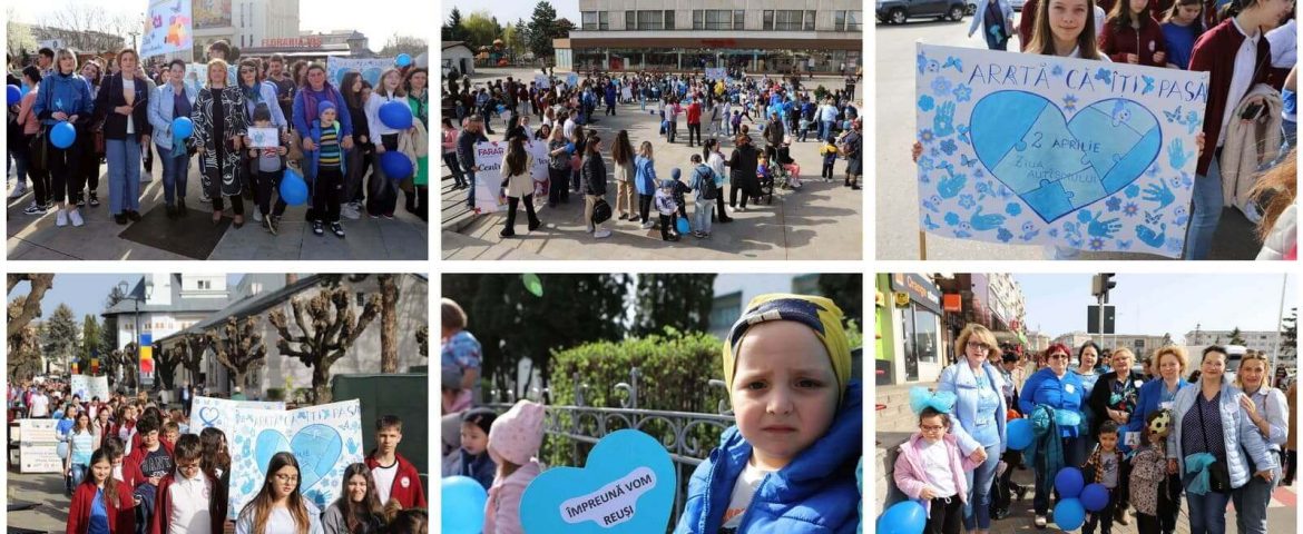 De la inimă la inimă. 300 de elevi și profesori din Fălticeni au luat parte la Marșul pentru Conștientizarea Autismului