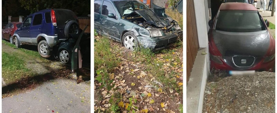 Coliziune încheiată cu patru mașini avariate în municipiul Fălticeni. Șoferul nu s-a asigurat la schimbarea benzii