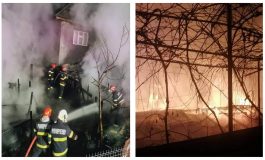 Incendiu în municipiul Fălticeni. Două solarii s-au făcut scrum. Flăcările au afectat și acoperișul  gospodăriei