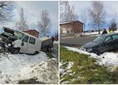 Accident rutier produs la ieșirea din Fălticeni spre Baia. Două mașini s-au ciocnit. Sunt două persoane rănite