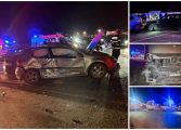 Accident rutier la ieșirea din Fălticeni spre Baia. Două mașini și un autotren s-au ciocnit. Sunt trei persoane rănite