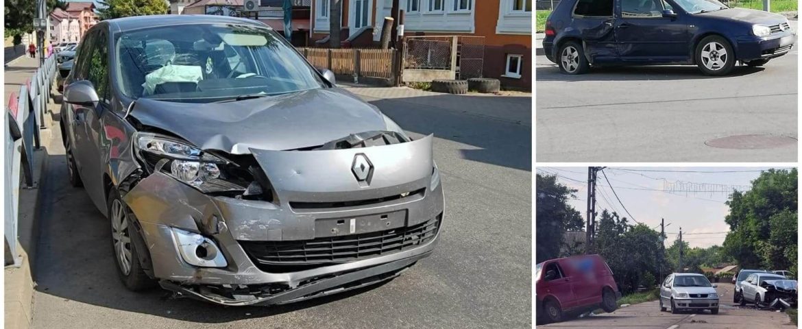Trei tamponări produse în municipiul Fălticeni și comuna Dolhești. Coliziuni încheiate doar cu pagube materiale