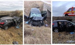 Accident între Sasca Nouă și Rădășeni. Mașină ieșită în afara părții carosabile. Două persoane sunt încarcerate