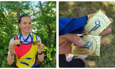 Două medalii de aur pentru Magdalena Rusu. Sportiva din comuna Baia este dublă campioană europeană la canotaj