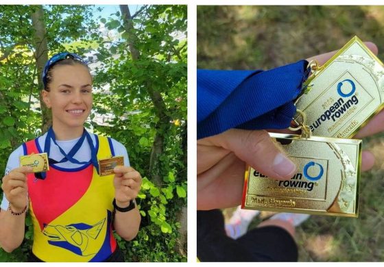 Două medalii de aur pentru Magdalena Rusu. Sportiva din comuna Baia este dublă campioană europeană la canotaj